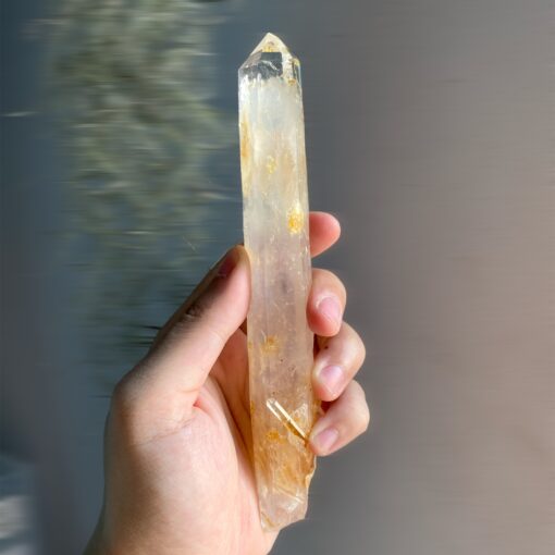 Blue Smoke Lemurian Quartz • Golden Healer, DNA (Colombia) 137.4g - COLMGB2