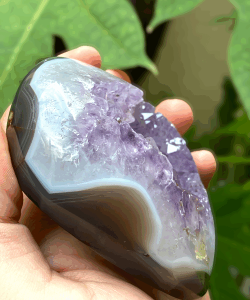 Amethyst Agate trái tim 362 g (Uruguay) - UAH4