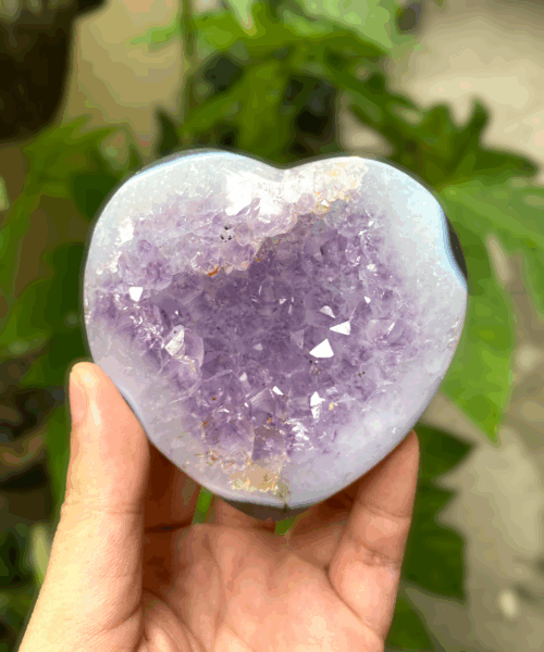 Amethyst Agate trái tim 362 g (Uruguay) - UAH4 main