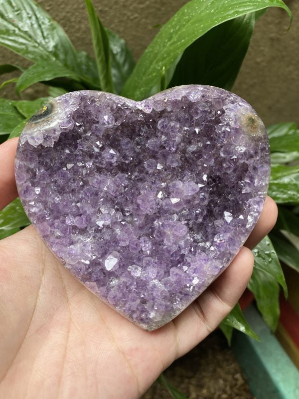 Trái tim thạch anh tím Amethyst