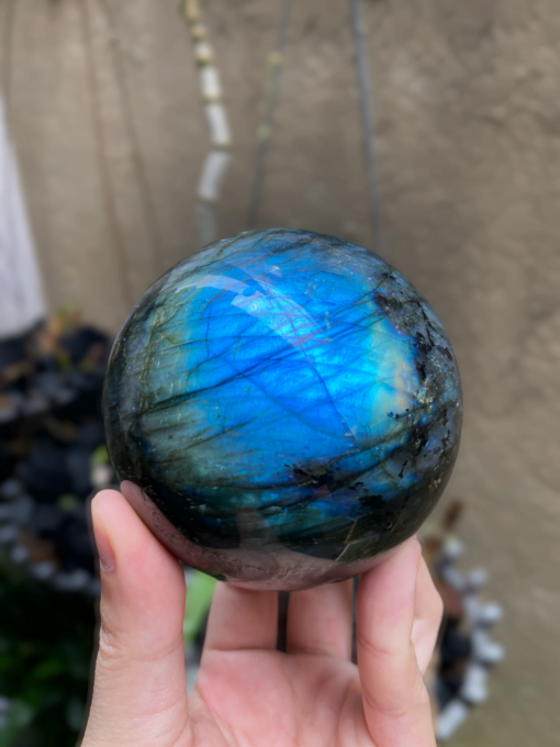 Quả cầu đá Xà cừ Labradorite - LABS1