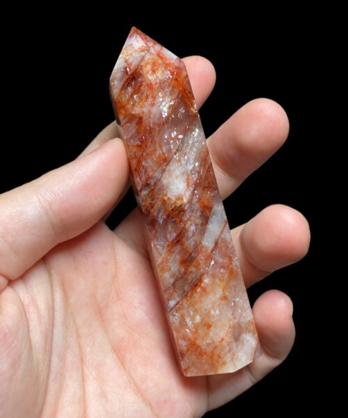 Trụ Fire Quartz • Rainbow 104g 100x27mm - FQT2 1