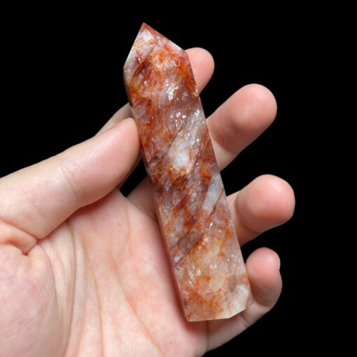 Trụ Fire Quartz • Rainbow 104g 100x27mm - FQT2 1